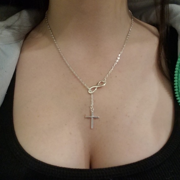Have Faith Silver Infinity Lariat Necklace ❤️ - Picture 5 of 8